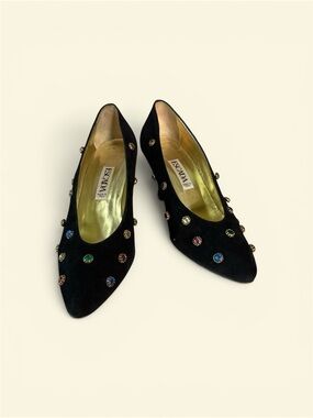 Escada Black Embellished Women's Shoes